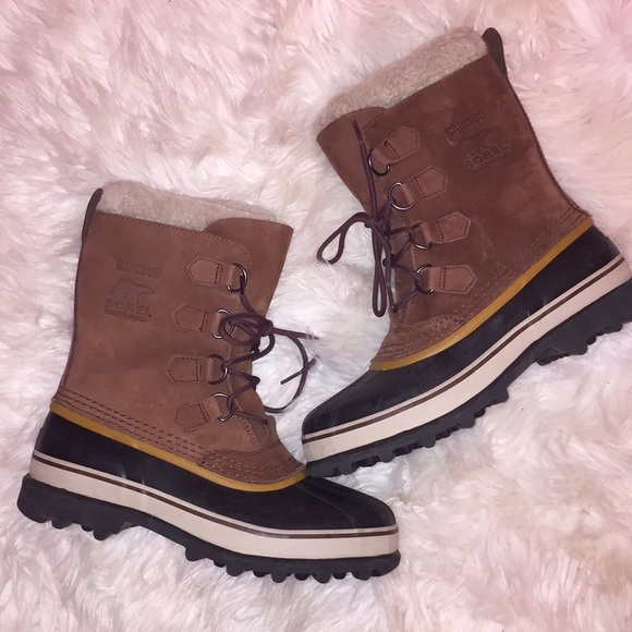 Sorel Shoes - Sorel Caribou Brown suede  Snow boots size 11